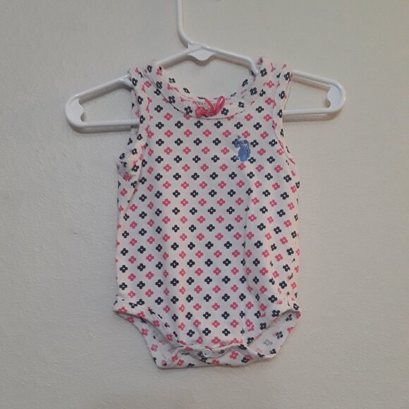 U.S. Polo Assn. Pink and Blue Patterned Bodysuit - Picture 1 of 3